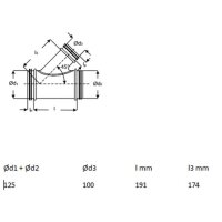 Rokaflex Lüftungsrohr 45° T-Stück DN125 auf...