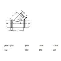 Rokaflex Lüftungsrohr 45° T-Stück DN100 auf...