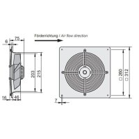 Rosenberg DQ 200-2.3CF Axialventilator mit quadratischer Wandplatte