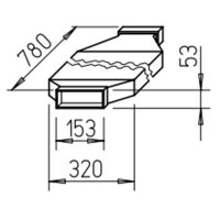 Helios FK-SD 150 Flachkanal Schalldämpfer 780 × 320 × 50, Stahlblech verzinkt