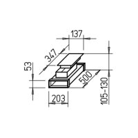 Helios FK-RZ 200 Kanal-Revisions- Zwischenst., 500 × 50 × 200 mm b, Stahlblech verzinkt
