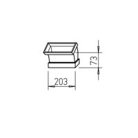 Helios FK-BV 200/45 Flachkanalbogen senkrecht 200 × 50 mm, 45° Stahlblech verzinkt