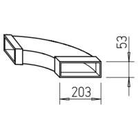 Helios FK-BH 200/90 Flachkanalbogen waagrecht 200 × 50 mm, 90° Stahlblech verzinkt