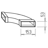 Helios FK-BH 150/90 Flachkanalbogen waagrecht 150 × 50 mm, 90° Stahlblech verzinkt