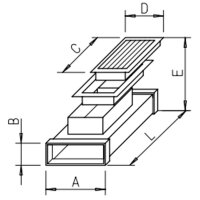 Helios FK-BA 150 Bodengitter mit Einbau- gehäuse 150 × 50 mm, Stahlblech verzinkt