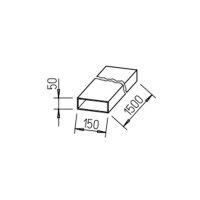 Helios FK 150 Flachkanal L=1500 mm 150 x 50 mm,...