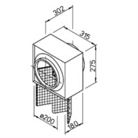 Helios LFBR 200 Luftfilter-Box für Rohr DN 200 mm