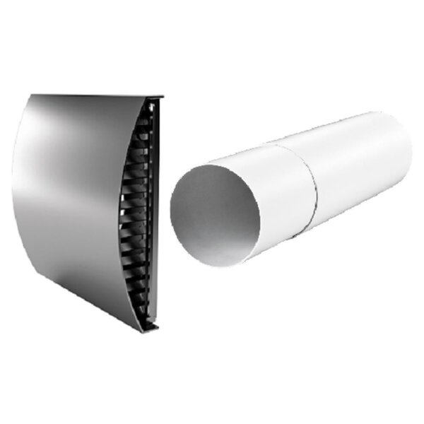 Blauberg Rohbauset Badlüfter NW 125 chrom kurz