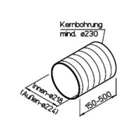 Helios WER 200  Wand-Rohrhülse ND 200 mm Länge:...