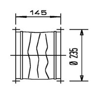 Helios STS 200 Flexible Verbindung mit 2 Rohrflanschen