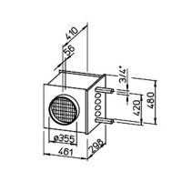Helios WHR 355 Warmwasser-Heizregister für Rohr-DN355