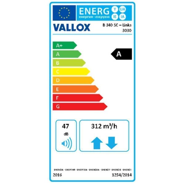 Vallox B 340 SC-Links Wohnraumlüftungsgerät