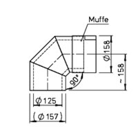 Helios IP-B 125/90 IsoPipe 90° Bogen mit Muffe