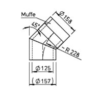 Helios IP-B 125/45 IsoPipe 45° Bogen mit Muffe