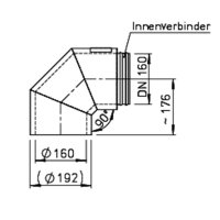 Helios IP-B 160/90° IsoPipe 90° Bogen m. Innenverbinder