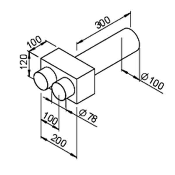 Helios FRS-WDV 2-75/100 Wanddurchführung für Ventilanschluss 100mm 2 × DN 75