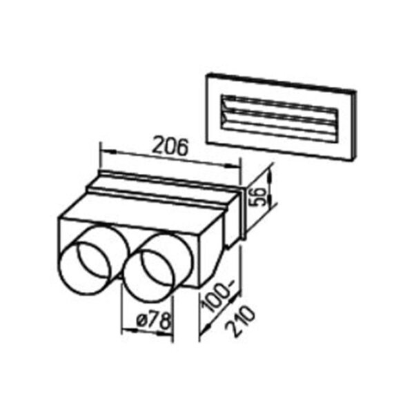 Helios FRS-WDS 2-75  Wanddurchführungs- Set, 2 x DN 75 mm