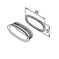 Helios FRS-VDS 51 Verschlussdeckel oval 51 für Stutzen, Satz =Deckel u.Dichtr.