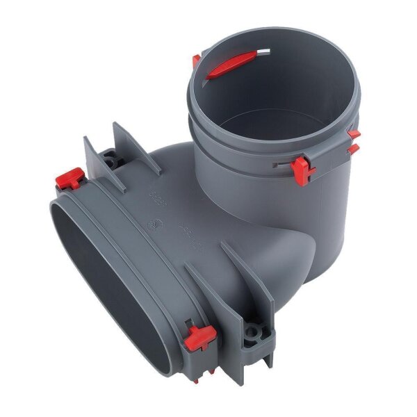 Helios FRS-ÜV 51-75 FlexPipe Übergangsstück 90° vertikal, Oval 51 auf Rund 75 mm