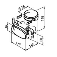 Helios FRS-ÜV 51-75 FlexPipe Übergangsstück 90° vertikal, Oval 51 auf Rund 75 mm