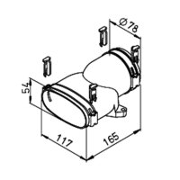 Helios FRS-ÜG 51-75 FlexPipe Übergangsstück gerade, Oval 51 auf Rund 75 mm