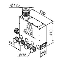 Helios FRS-MVK 4+1-75/125 Multi-Verteilerk., 5 x DN 75, 2 x DN 125