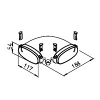 Helios FRS-BH 51 Bogen Horizontal 90°, Rohr Oval 51