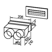 Helios FRS-WDS 2-63 Wanddurchführungsset, 2 × DN 63