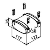 Helios FRS-VM 51 Verbindungsmuffe Gerade, Rohr Oval 51